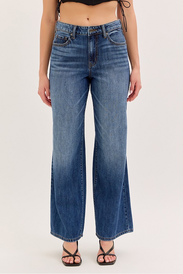 Mid Rise Wide Leg